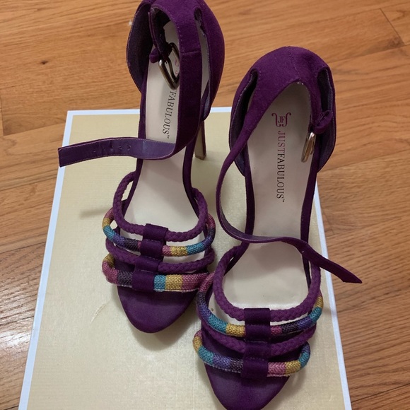Just fab purple suede platform heels - Picture 2 of 2
